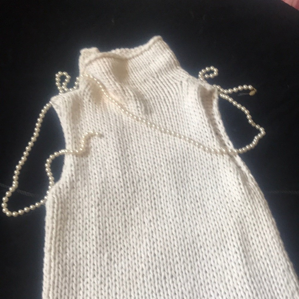 Sold Cream Limited Handknit Top